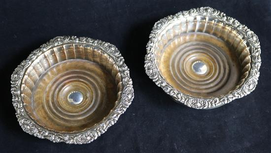 A pair of 19th century Old Sheffield, plate wine coasters, 17cm.